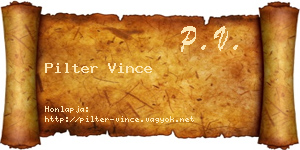 Pilter Vince névjegykártya